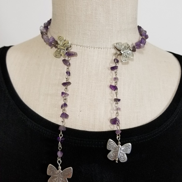 Tibetan Silver & Stone Choker Necklace Adjustable - Picture 2 of 6